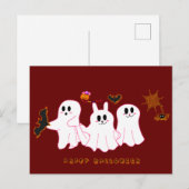 Grappige geesten die poseren voor een prentbriefka feestdagenkaart (Voorkant / Achterkant)