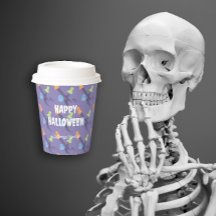 Grappige geesten op lila.  Halloween