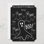 grappige geesten roepen boe zwarte halloween party kaart (Voorkant)