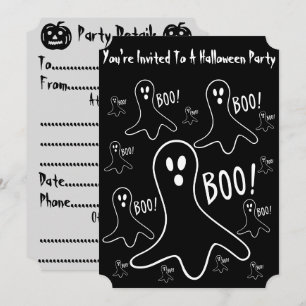 Grappige geesten schreeuwen boe voor Halloween Kaart