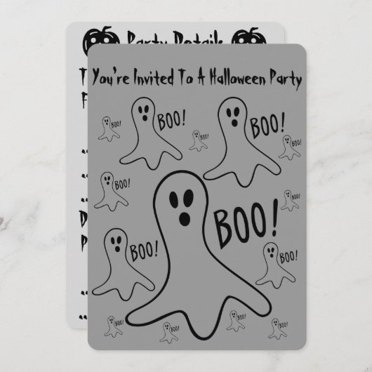 grappige geesten schreeuwen boo halloween Party Ui Kaart (Voorkant / Achterkant)