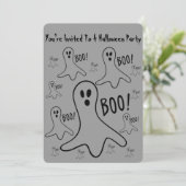 grappige geesten schreeuwen boo halloween Party Ui Kaart (Staand voorkant)
