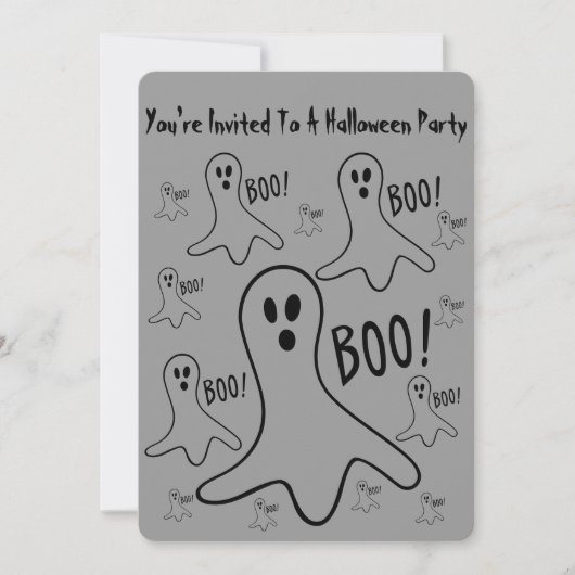 grappige geesten schreeuwen boo halloween Party Ui Kaart (Voorkant)