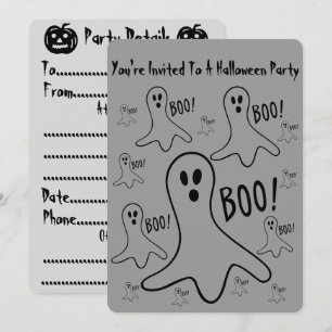 grappige geesten schreeuwen boo halloween Party Ui Kaart
