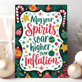 Grappige geesten stijgen hoger dan kerstinflatie feestdagen kaart