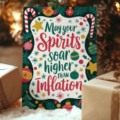 Grappige geesten stijgen hoger dan kerstinflatie feestdagen kaart