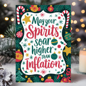 Grappige geesten stijgen hoger dan kerstinflatie feestdagen kaart