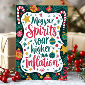 Grappige geesten stijgen hoger dan kerstinflatie feestdagen kaart