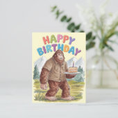 Grappige Gefeliciteerd BigFoot Sasquatch Briefkaart (Staand voorkant)