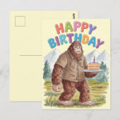 Grappige Gefeliciteerd BigFoot Sasquatch Briefkaart (Voorkant / Achterkant)