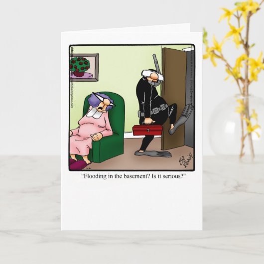 Grappige Gefeliciteerd Nieuwe Home kaart (Gele Bloem)