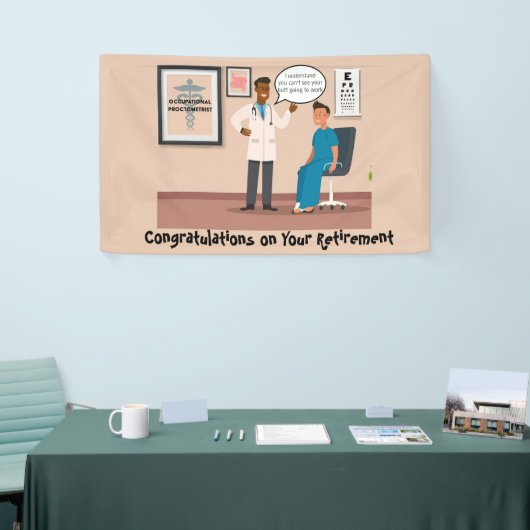 Grappige Gefeliciteerd Pensioen Banner (Beurs)