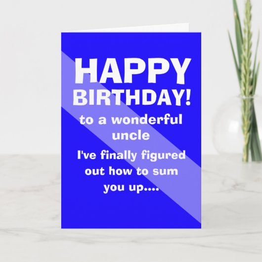 grappige Gefeliciteerd verjaardag  favoriete oom Kaart (Voorkant)