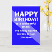 grappige Gefeliciteerd verjaardag  favoriete oom Kaart (Gele Bloem)
