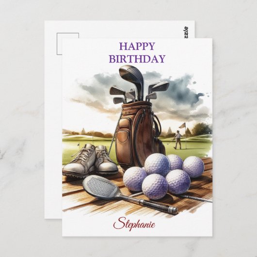 Grappige Gefeliciteerd Verjaardag Golfbal Liefhebb Briefkaart (Voorkant / Achterkant)