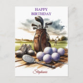 Grappige Gefeliciteerd Verjaardag Golfbal Liefhebb Briefkaart (Voorkant)