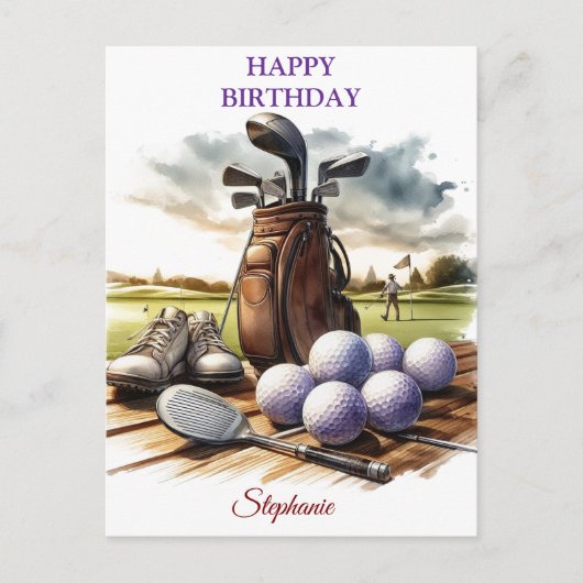 Grappige Gefeliciteerd Verjaardag Golfbal Liefhebb Briefkaart (Voorkant)
