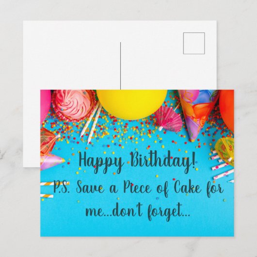 Grappige Gefeliciteerd Verjaardag - Sla een stuk t Briefkaart (Voorkant / Achterkant)