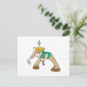 Grappige gefrustreerde golfer briefkaart (Staand voorkant)