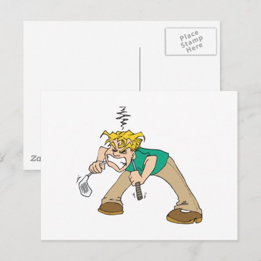 Grappige gefrustreerde golfer briefkaart (Voorkant / Achterkant)