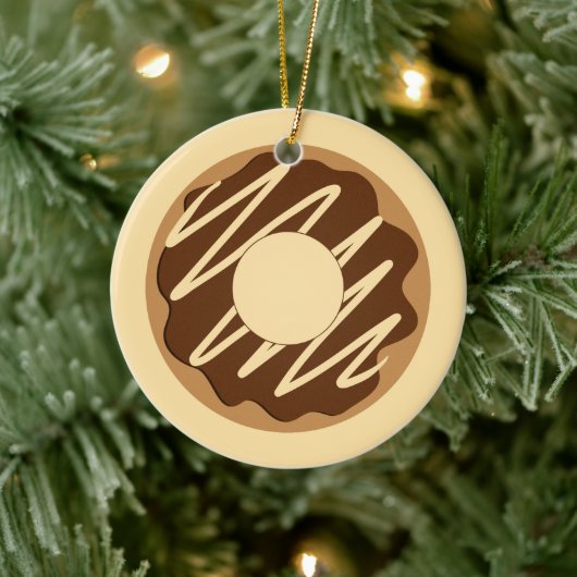 Grappige geglazuurde donut aangepaste kerstboom or keramisch ornament (Boom)