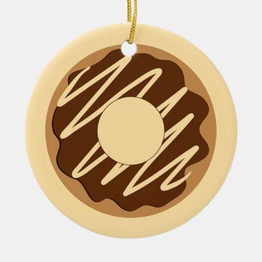 Grappige geglazuurde donut aangepaste kerstboom or keramisch ornament (Voorkant)