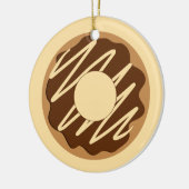 Grappige geglazuurde donut aangepaste kerstboom or keramisch ornament (Links)