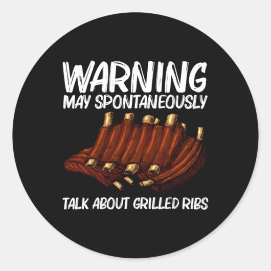 Grappige gegrilde ribben voor mannen vrouwen BBQ g Ronde Sticker (Voorkant)