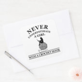 Grappige gehaakte citaten haaksters cadeau vierkante sticker (Envelop)