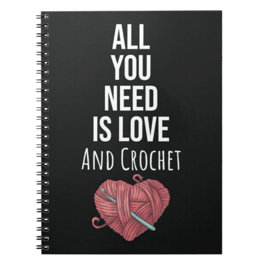 Grappige gehaakte geschenken voor haar typografie  notitieboek (Voorkant)