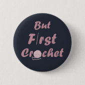 Grappige gehaakte gezegde breien offerte ronde button 5,7 cm (Voorkant)