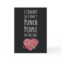 Grappige gehaakte kaarten Haken met garen Spreuk
