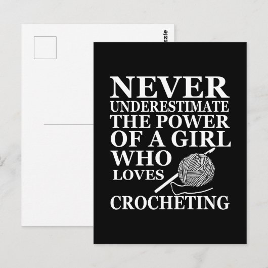 Grappige gehaakte offerte haakmachines cadeau briefkaart (Voorkant / Achterkant)