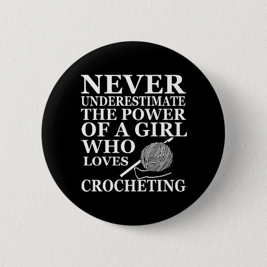 Grappige gehaakte offerte haakmachines cadeau ronde button 5,7 cm (Voorkant)