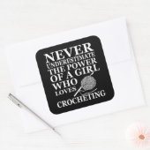 Grappige gehaakte offerte haakmachines cadeau vierkante sticker (Envelop)