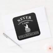 Grappige gehaakte offerte haakmachines cadeau vierkante sticker (Envelop)