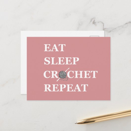 Grappige gehaakte quote breien gezegde cadeau feestdagenkaart (Voorkant / Achterkant in situ)