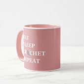 Grappige gehaakte quote breien gezegde cadeau mok (Voorkant links)