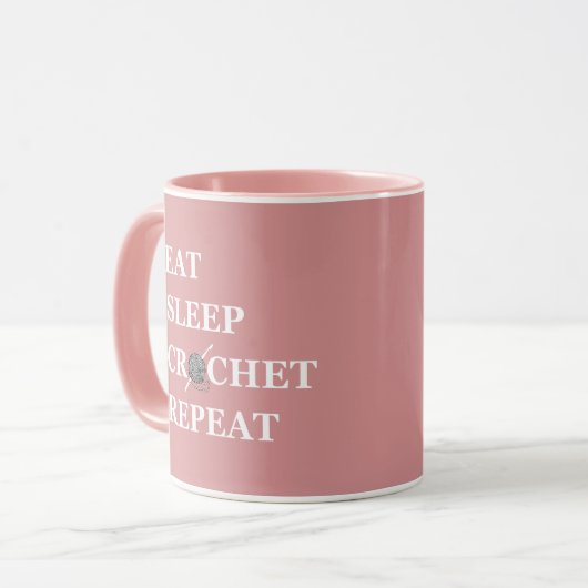 Grappige gehaakte quote breien gezegde cadeau mok (Voorkant links)