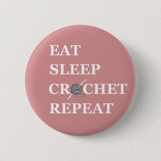 Grappige gehaakte quote breien gezegde cadeau ronde button 5,7 cm (Voorkant)