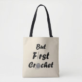 Grappige gehaakte quote breien gezegde cadeau tote bag (Voorkant)