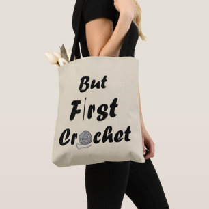 Grappige gehaakte quote breien gezegde cadeau tote bag