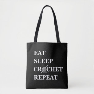 Grappige gehaakte quote breien gezegde cadeau tote bag
