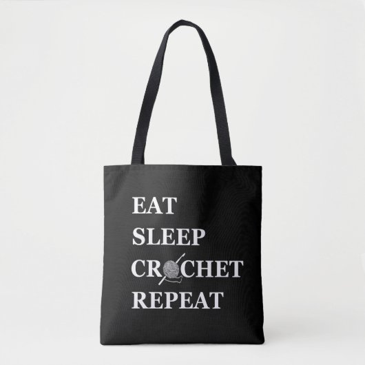 Grappige gehaakte quote breien gezegde cadeau tote bag (Voorkant)