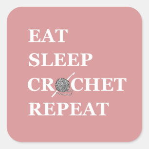 Grappige gehaakte quote breien gezegde cadeau vierkante sticker