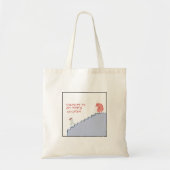 Grappige geïllustreerde boze kip trap tote bag (Voorkant)