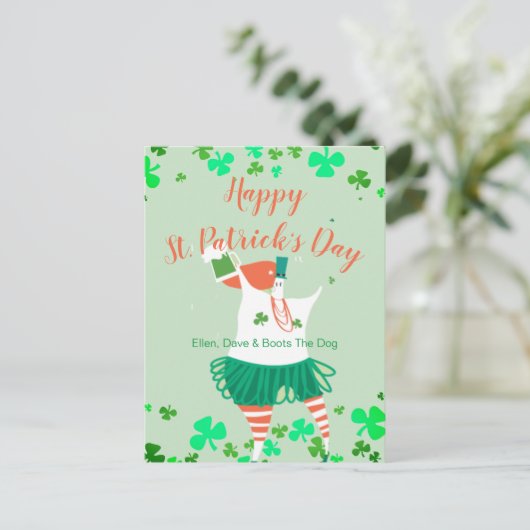 Grappige geïllustreerde St. Patrick's Day Feestdagenkaart (Staand voorkant)