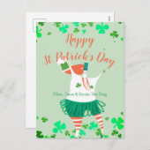 Grappige geïllustreerde St. Patrick's Day Feestdagenkaart (Voorkant / Achterkant)