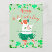 Grappige geïllustreerde St. Patrick's Day Feestdagenkaart (Voorkant)