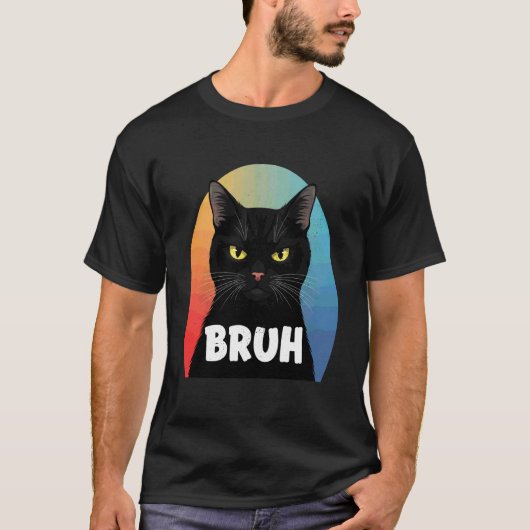 Grappige geïrriteerde kat bruh t-shirt (Voorkant)